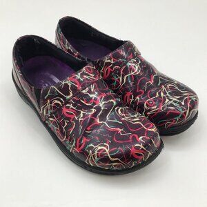 Women's Klogs 7.5M Professional Nursing Clogs Shoes Mission Purple Scribble